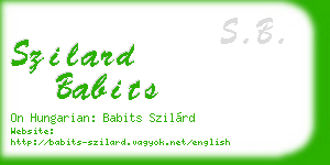 szilard babits business card